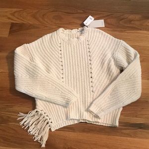 Joie “Taelar” Sweater with Side Fringe